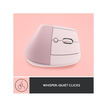 Logitech - Lift Vertical Wireless Ergonomic Mouse with 4 Customizable Buttons - Rose