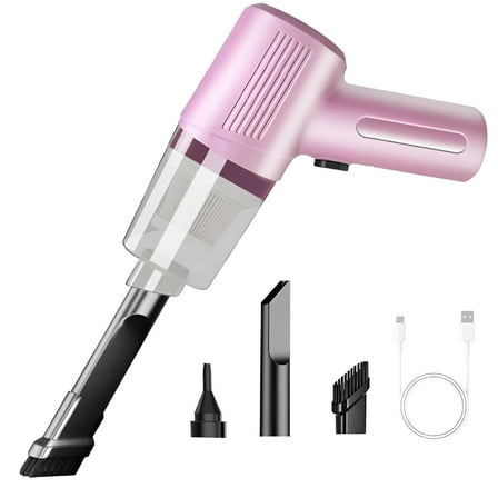 ZEPARO Handheld Car Vacuum Cleaner with Powerful Suction,Portable Cordless Car Vacuum Cleaner,High Power Cordless Sweeper,Mini Lightweight Vacuuming for Cars,Home,Kitchen,Gift - Pinks