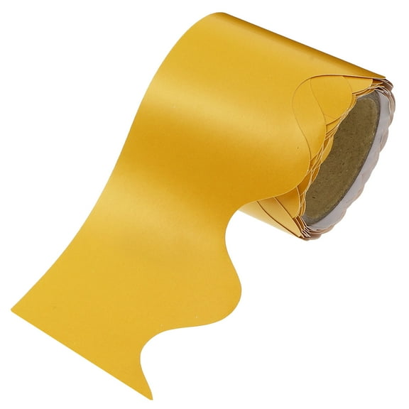 HEALEEP 1Pcs Wavy Paper Border Bulletin Trim in Yellow for Classroom and