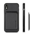 thumbnail image 6 of Cutyskin Carbon Fiber Texture PU Leather Case for iPhone XR, with Detachable Card Holder, Compatible Magsafe Charging, Ultra Thin Design Shockproof Phone Case for iPhone XR, Black, 6 of 6