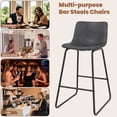 thumbnail image 5 of Aufeile 26" Counter Height Bar Stools Set of 2 – Modern Faux Leather Barstools with Back & Metal Legs, Kitchen Bar Chairs for Island, Dining Room, Gray, 5 of 8