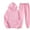 Pink, variant on Brilliant Two Piece Outfits Women Plus Size Clearance 2PCS Outfits Men's and Women's Sports Tracksuits Long Sleeve Pullover Hoodies Sweatshirt and Sweatpants Fall Winter Suit Red S