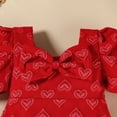thumbnail image 5 of xfsWaSs Summer Baby Girls Dress Toddler Short Sleeve Heart Prints Dress Ruffles Bowknot Casual Dresses Fashion Princess Sundress 9-12 Months, 5 of 6