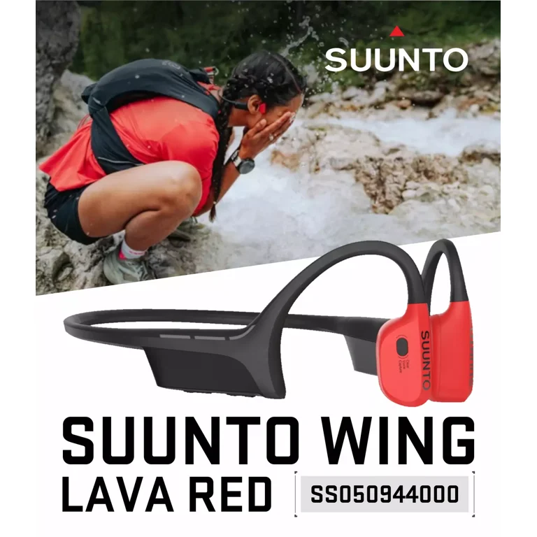 Suunto Wing Open-Ear Bone Conduction Headphone Red with Power Bank