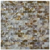 Art3d Rectangle Brown Seamless 12 in. x 12 in. Peel and Stick Mother of Pearl Tile (6-Pack)