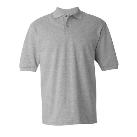 Jerzees Short Sleeve Polyester Polo Shirts For Men Pique Collar Sport Golf Tennis Moisture