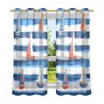thumbnail image 6 of Yayeee Window Curtains Light Filtering 63"x42" Grommet Panel Pair Home Living Room Decor, Blue Sailboats, 6 of 7