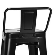 Topbuy Set of 4 Metal Bar Stools 30 Industrial Height Chair Low Back Black