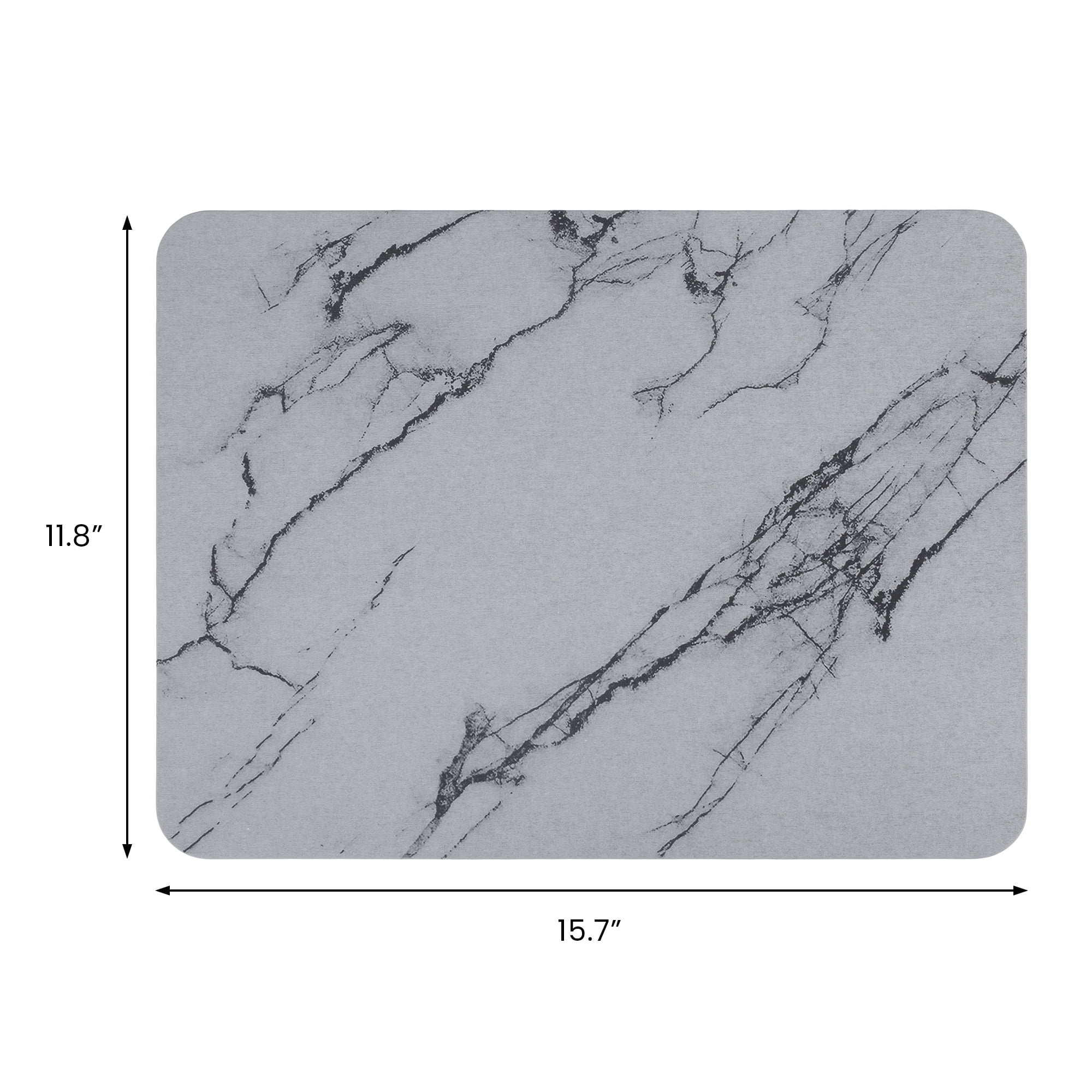 Unique Bargains Marbled Diatomaceous Stone Dish Drying Mat for Kitchen Gray