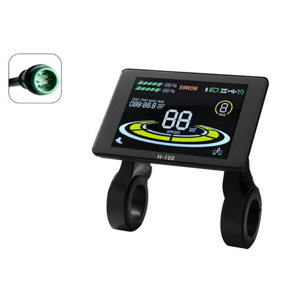 Electric Bicycle Display H-100 LCD Display Control 24V - 72V Speed Meter 5pin Speedometer Waterproof Connector