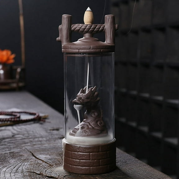B Ceramic Incense Holder, Backflow Incense Burner Figurine Incense Cone Holders Home Decor Gift Decor Statue Ornaments