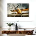 thumbnail image 3 of Elephant Stock Yellow Aircraft Wall Art - Horizontal Multi Panel Canvas - Living Room Wall Decor - Transportation Multi Panel - Gray And White Decor - 38" x 24", 3 of 8