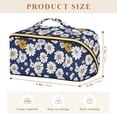 thumbnail image 4 of FORMRS Makeup Bag Travel Cosmetic Organizer for Women Fold Flat Zipper Pouch with Handle, Retro Daisy Pattern, 4 of 8