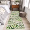 thumbnail image 3 of Spring Plants Runner Rugs 2x6 ft Watercolor Gradient Green Eucalyptus Leaf Plant Linen Texture Washable Hallway Rugs Non-Slip Floor Mats Absorbent Carpet Bedside Runners for Bedroom Kitchen Laundry, 3 of 9