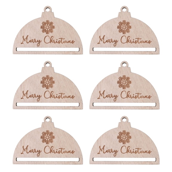 TwhqxjCN 6pcs Macrames Woven Rope Wood Chips with Hole for Christmas Tree Decorations Unfinished Wood Slices Ornaments