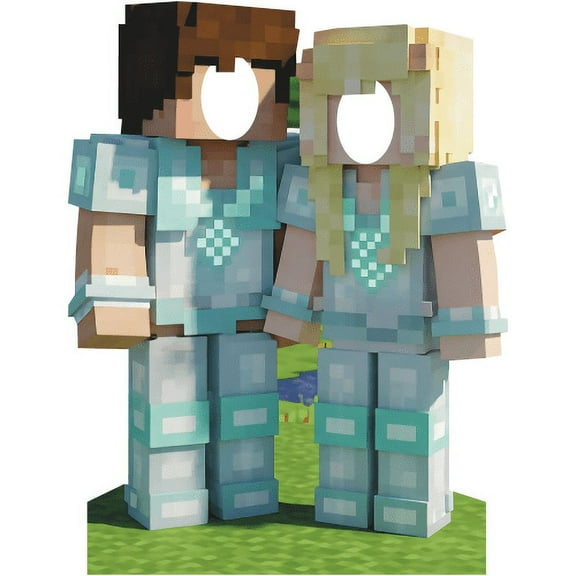 SS11231 Gold Mine Crafting Pixel Couple Video Game Stand In Cardboard Cutout Standee Standup