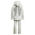 thumbnail image 4 of larppty Women's Hoodie & Jogger Set with Angel Wings Design - Soft Cotton Blend Lounge Wear（Grey， XS）, 4 of 9
