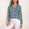 thumbnail image 3 of Repeat-pattern-tomato-blue Long Sleeve Blouse Woman Streetwear Casual Shirts Summer Oversize Woman Streetwear Clothing Birthday Present, 3 of 7