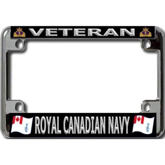 Veteran Royal Canadian Navy Chrome Motorcycle License Plate Frame