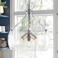 thumbnail image 1 of Candelabro ZLNIDJIA de 15,7 pulgadas, vidrio industrial, 3 luces, níquel cepillado, 1 of 7