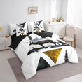thumbnail image 3 of Homewish Jungle Animal Deer 7pcs Bedding Comforter Set,Gold Triangle Queen Bedding Sets,Country Farmhouse Lodge Queen Sheet Sets For Boys Kids,Luxury Bedroom Decor Reversible, 3 of 8