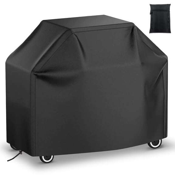Reluein BBQ Cover, Heavy-Duty All-Weather Outdoor Grill Cover, Waterproof Polyester Fabric, Triple Waterproof Layer, Adjustable Drawstring and Buckle Strap, 58"W x 24"D x 48"H