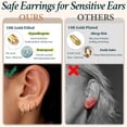 thumbnail image 3 of YOUNGYUE 3 Pairs Small Gold Hoop Earrings Set for Women, 14K Gold Plated Hypoallergenic Dainty Cute Huggie Hoops, Jewelry Gift, 3 of 4