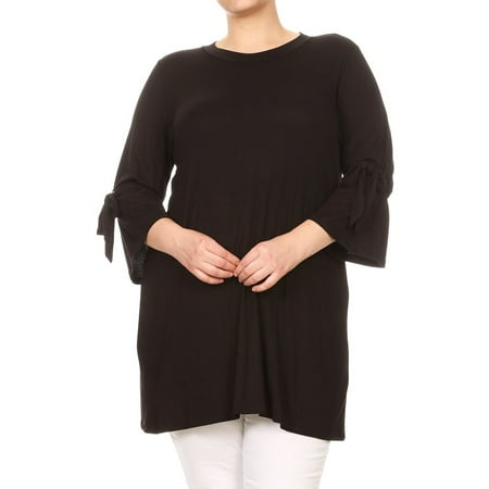 Plus Size Women's Solid Knit Tunic Top