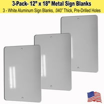 3 Pack 12" x 18" Metal Sign Blank- White Aluminum - .040"