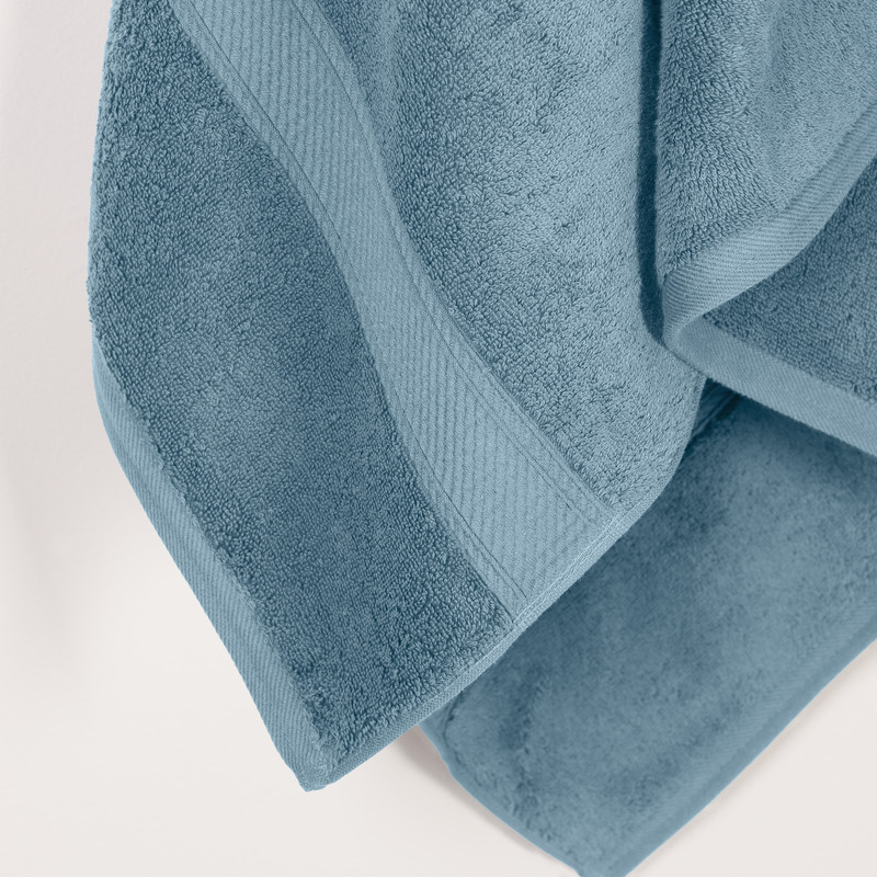 Superior 800 GSM Egyptian Cotton Heavyweight Bath Towel Set of 2, Denim Blue