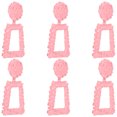 thumbnail image 3 of Pendientes, 3 pares de pendientes Pendientes colgantes de color rosa Pendientes que combinan con todos Experiencia incomparable, 3 of 12