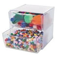 thumbnail image 3 of Stackable Cube Organizer, 2 Compartments, 2 Drawers, Plastic, 6 x 7.2 x 6, Clear, 3 of 11