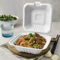 thumbnail image 3 of 6x6x3 Compostable Fiber Molded/Bagasse Take out Container, Hinged, 500 CT, 3 of 4
