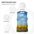 thumbnail image 3 of Honeii Blooming Sunflower Field print basktball shirt for men and women, Unisex basketball jersey for Theme party-Large, 3 of 6