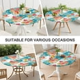 thumbnail image 7 of Pioneer Flower Floral Print Pattern Round Fitted Tablecloth with Elastic Edge,Dining Table Cover Waterproof,Outdoor Round Tablecloth for Camping,Dining,Indoor and Outdoor, 7 of 7