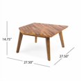 thumbnail image 5 of ACE-PATIO,4 PCS,HILLCREST V Shaped Acacia Wood 5 Seater Sectional Sofa Set with Coffee Table & Cushions,for Patio,Backyard,Porch,Garden(White), 5 of 9