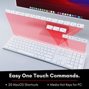 Macally Slim USB Wired Keyboard for comfortable Mac and Windows Full-Size USB-A Keyboard with Numeric Keypad for iOS Desktop, Laptop, Tablet 110 Scissor Switch Keys and 20 Shortcuts White ACEKEY