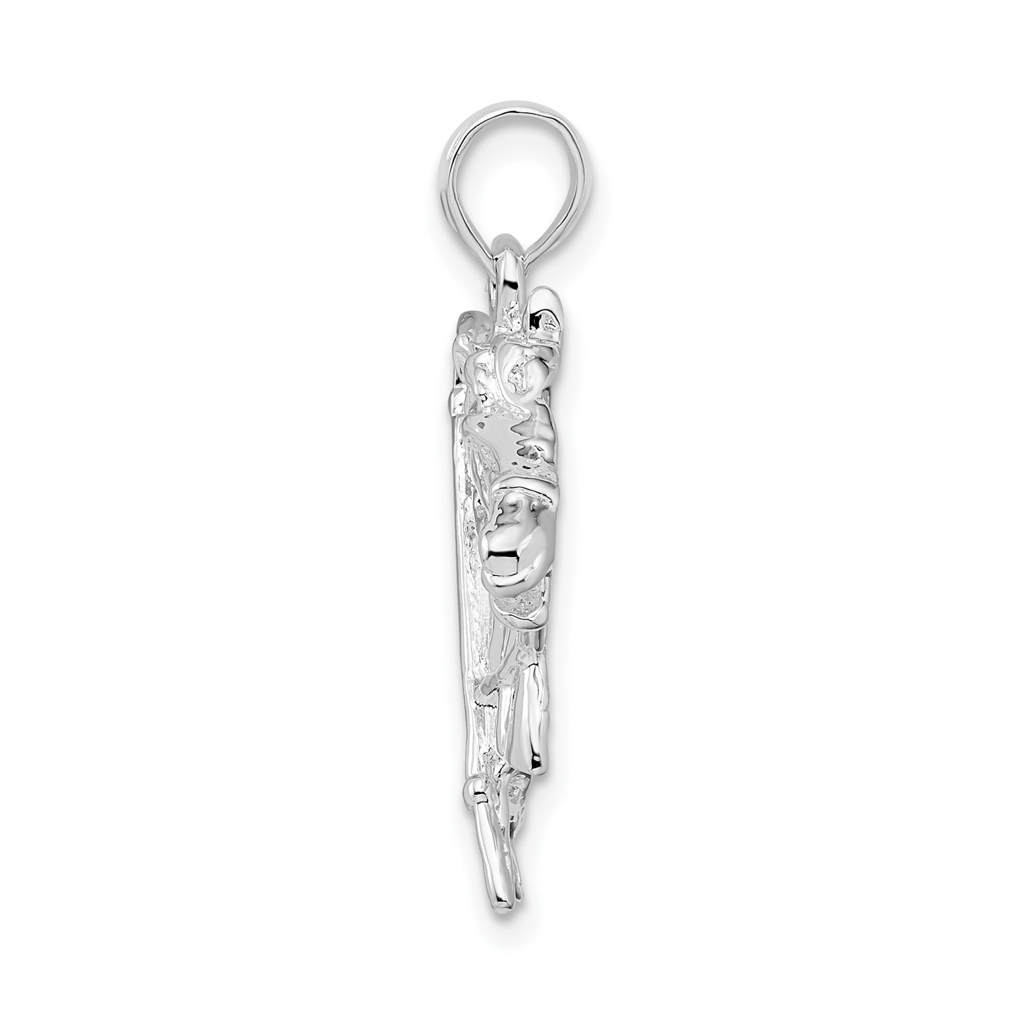 925 Sterling Silver Horse Head Riding Crop Horseshoe Pendant Charm, Equestrian Western