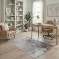 thumbnail image 2 of ODIKA 4'x6' Grey White Distressed Geometric Abstract Washable Area Rug Weathered Industrial Modern Contemporary Textured for Bedroom, Reading Nook, Pet Friendly & Non-Shedding, 2 of 7
