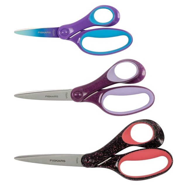 Tijeras Fiskars Softgrip, paquete de 3, para niños mayores de 8 a 15 años