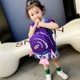 thumbnail image 3 of Sac d'École en Nylon pour Enfants Maternelle Dessin Animé Fusée 3D (Violet), 3 of 9