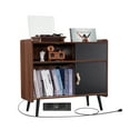thumbnail image 1 of KFFKFF Support de Phonographe avec Prise Électrique, Capable de Ranger 350 LP, Table Tournante avec Rangement Rétro pour Disques Vinyles, Idéal pour Salon, Chambre, dans un Brun Riche, 1 of 9
