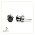 thumbnail image 5 of BEBERLINI Men Stud Earrings Cubic Zirconia Black Stainless Steel Jewelry Round 6 mm, 5 of 7