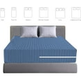 thumbnail image 4 of 100% Egyptian Cotton L Shape Zipper Mattress Cover, 800 TC, 26 Inch Deep Pocket Olympic Queen Size (66x80), Stripe Medium Blue, 4 of 6