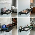 thumbnail image 4 of VIVO Black Wall Mounted Folding 43 inch Workbench with Adjustable Brackets, 4 of 8