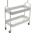 thumbnail image 3 of Portable Garment Rack Clothing Rack With 2 Tier Metal Basket Rolling Storage Cart Clothes Organizer Clothes Hanger Rolling Garment Rack Duty Rail 50kg W/ 2 Metal Basket, 3 of 29