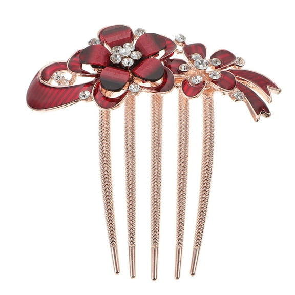 Topbathy Bridal Hair Comb Clip Flower Shape Hair Accessory For Women 1Set