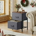 thumbnail image 6 of Nightstand, End Table Side Table with 2 Fabric Drawers Bedside Table for Bedroom, Closet, Dorm, Grey, 6 of 6