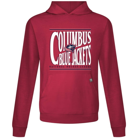 Men's Levelwear  Red Columbus Blue Jackets Relay Powerhouse Pullover Hoodie