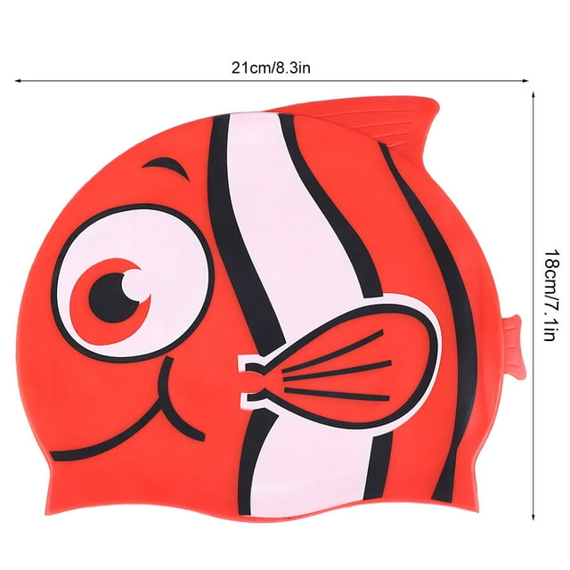 Maillot de Bain Enfant Élastique en Silicone Forme de Poisson Chapeau de Bain